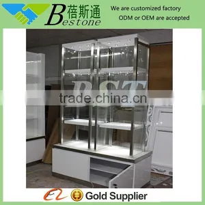 Fashion Wall Glass Display Cabinet, Wooden Mobile Display Furniture thumbnail-1