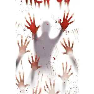 Bulk Bloody Handprint Stickers for Halloween Haunted House Bathroom Window Wall Decorative Decals thumbnail-5