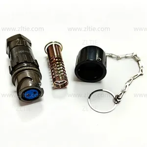 FQ14 Series 3-Pin Circular Flange Female Socket With Wire Spring Tail Attachment thumbnail-1