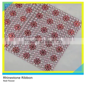 5 Yards 10 Rows Gold Rhinestone Mesh Plastic Material Sew on Garment Accessories thumbnail-4