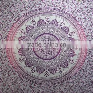 Pink Ombre Tapestry Boho Dorm Sheet Hippie Beach Throw Round Mandala thumbnail-1