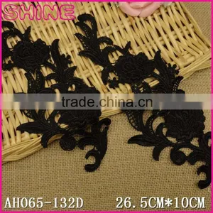 China Factory DIY Water Soluble Black Cheap Patches Factory Direct Sell Flower Applique Trim thumbnail-1
