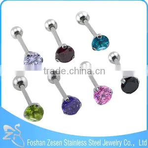 2016 Surgical Steel Crystal Ball Gauge Unique Tongue Ring thumbnail-4