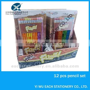 12pcs 7inch Fuzzy Pencil Set thumbnail-1