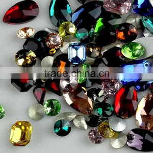 Sew on Rhinestone, Silver Foiled Fancy Stones, Colours Fancy Rhinestone for Clothes thumbnail-1