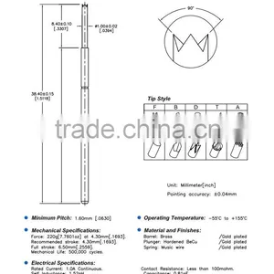 SP1-136384-F01 PCB Bareboard Testing Contact Pin in Electronic Field With Good Quality thumbnail-1