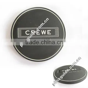 2014 Handmade Custom Letter Printed Soft PVC Black Souvenir Coasters For Crewe thumbnail-1