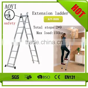 YK Sell Well Strong Folding Lightweight Aluminum Extension 2 Layers Ladder With EN131 thumbnail-1