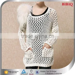 2015 Women Hole Oversized Knitwear Sweater Pullover In Stock thumbnail-1