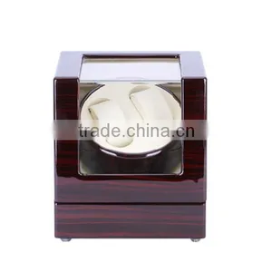 Custom Logo Printed 2 Slot Glossy Wooden Automatic Watch Winder thumbnail-3