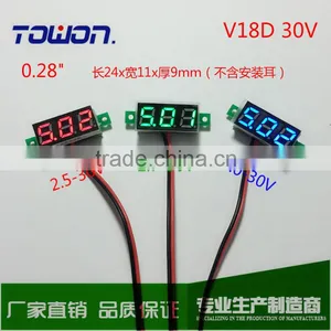 V18D 3Digits Blue(3-30v) Red(2.5-30V) Green(2.7-30V) LED DC Voltmeter for Battery Voltage thumbnail-1