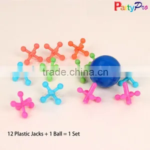 Wholesale Best Gifts Colorful 12 Jacks and Ball Hi Bouncing Plastic Ball for Children thumbnail-2