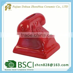 Red Telephone Decoration Home for Ceramic Coin Bank thumbnail-1