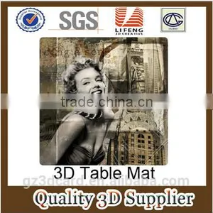 Famous People 3d Lenticular Table Mats 2015 Good Looking With PET Material thumbnail-1