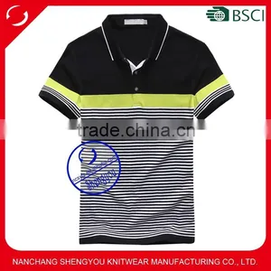 Fashion T-shirt for Men Stripe Polo Shirt Made in China thumbnail-1