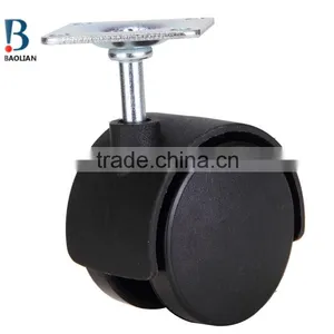 2015 Discount 2-inch Nylon Black Plastic Square Plate Double Swivel Furniture Caster Wheels thumbnail-6
