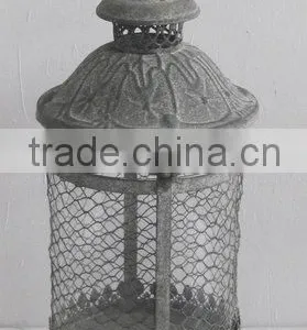 100467F- Round Metal Wire Candle Lantern thumbnail-1