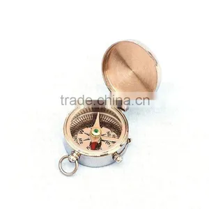 Chrome Magellan Compass -Brass Pendant Silver Finishing Compass 13361 thumbnail-1