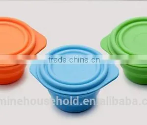Food Grade BPA-Free, Non-toxic Baby & Toddler Foldable Silicone Bowl With Lids thumbnail-4