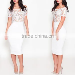 Zipper Sexy Fashion Conjoined Suit White Lace Dress, Lady Dress, Sexy Dress thumbnail-1