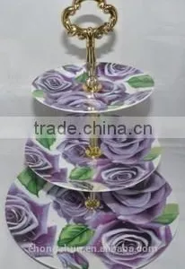 White Round Porcelain/ceramic Three-layer Plate thumbnail-2