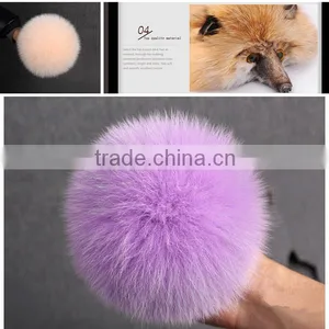 2015 Colorful Dyed Customize Real Fox Fur Pom Poms / Pompom Keychain Quality Choice thumbnail-6
