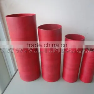 Lacquer Red Round Bamboo Vase, New Design With Different Sizes thumbnail-1