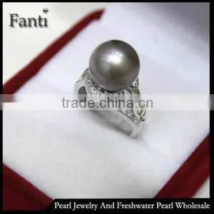 Lasted Pearl Price Jewelry Price Wholesale Natural Pearl Ring Real 925 Silver Ring thumbnail-1