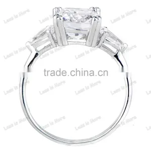 Cushion Cut Diamond Engagement S925 Ring thumbnail-3