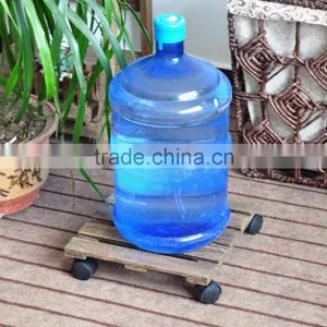 Portable Wood Plant Pot Tray With Wheet thumbnail-3