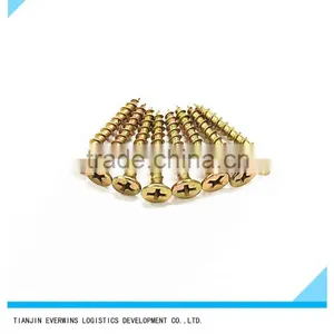 Countersund Head Brass Plated Screws Phillips Head Coarse Thread Drywall Screws thumbnail-2