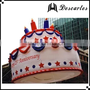 Replica Giant Inflatable Flying Birthday Cake, Hot Sale Advertising Inflatable Helium Birthday Cake thumbnail-1