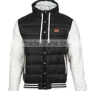 100% Polyester Mens Hooded Down Jacket With Rib on the Hem From China thumbnail-1