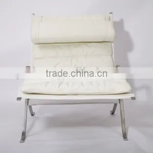 Wholesale Floor Lounge Chair FK87 Lounge Chair Grasshopper White Leather thumbnail-1