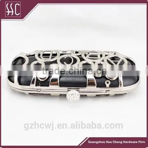 18.9*8.4cm Newest Evening Clutch Frames, Metal Clutch Frame,crystal Purse Frames With Plastic Boxes thumbnail-2