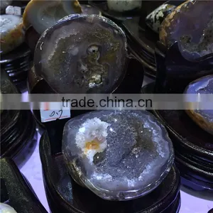 Natural Brazil Small Sized Agate Geode Cornucopia Crystals Ornaments thumbnail-4
