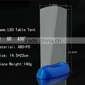 Plastic Acrylic Led Light Flashing Table Tent Card Holder ,Flashing Shining Display Holder For Wine Bar Party thumbnail-5