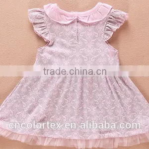 Baby Girls Classical Skirt Lotus Leaf Sleeve And Bowknot Dress thumbnail-4