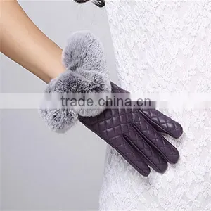 Sexy Lady Black/Red Color Smartphone PU Leather Material Handmade Touch Screeen Gloves thumbnail-3