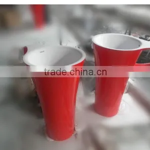 Solid Surface Table Top Man-made Stone Pedestal Basin, Artificial Stone Freestanding Wash Basin thumbnail-2