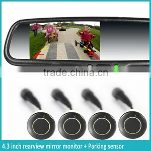 Factory Price ! 4.3 Inch Interior Car Parking Sensor Rearview Monitor With 4 Replaceable Detectors thumbnail-3