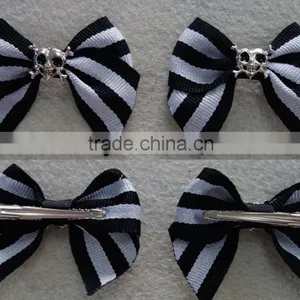 Halloween Butterfly Tie Hair Clips With Metal Skull Head Accessories thumbnail-1