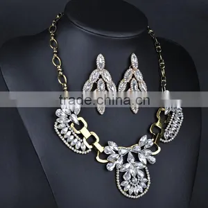 Fashion Crystal Alloy Necklace Earring Set Jewelry thumbnail-2