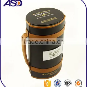 Cylindrical Wine Boxes High Quality pu Leather Wine Gift Boxes thumbnail-1