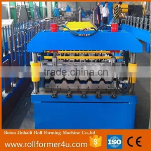 Full Automatic Steel Sheet Roof/wall Roll Formin Machine for Trapezoidal Roof Tile thumbnail-1