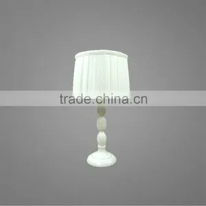 Metal Base And Body In White Powder Coating With Fabric Lampshade Bedside Table Lamp Mini Study Table Lamp thumbnail-1