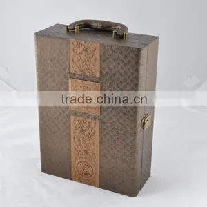 Chinese Factories Wholesale Custom High-grade PU Leather Wine Box, Deep Coffee Color Storage Box thumbnail-2