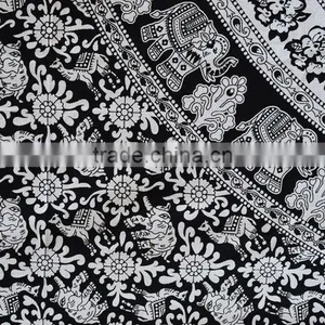 Black & White Elephant Mandala Tapestry , Wall Hanging ,Hippie Indian Tapestry New Year Gift thumbnail-3