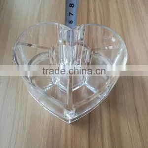 Wholesale Innovative Household Heart Shape Clear Cosmetic Acrylic Makeup Organizer With 8 Grids thumbnail-3