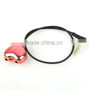 Heart Stereo Headphone Earphone Splitter Cable Adapter thumbnail-1